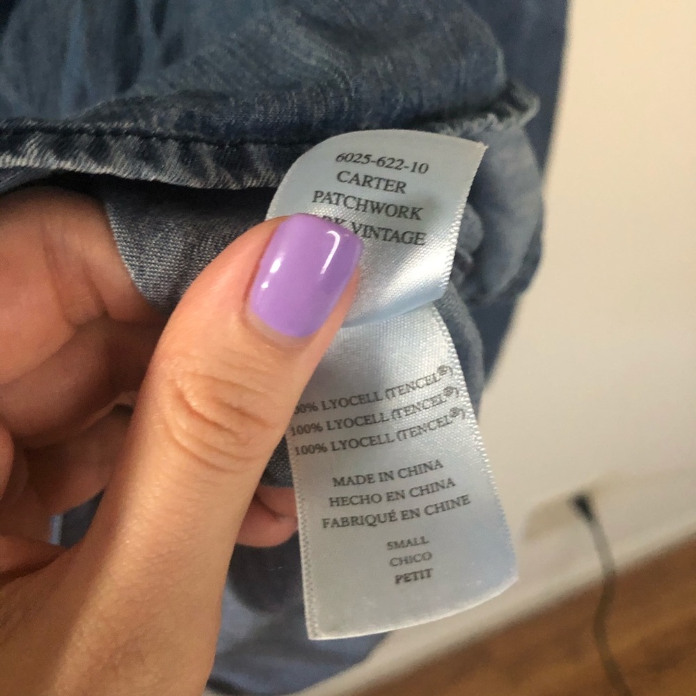 Rails Chambray Blue Button Down With Patches S - image 8